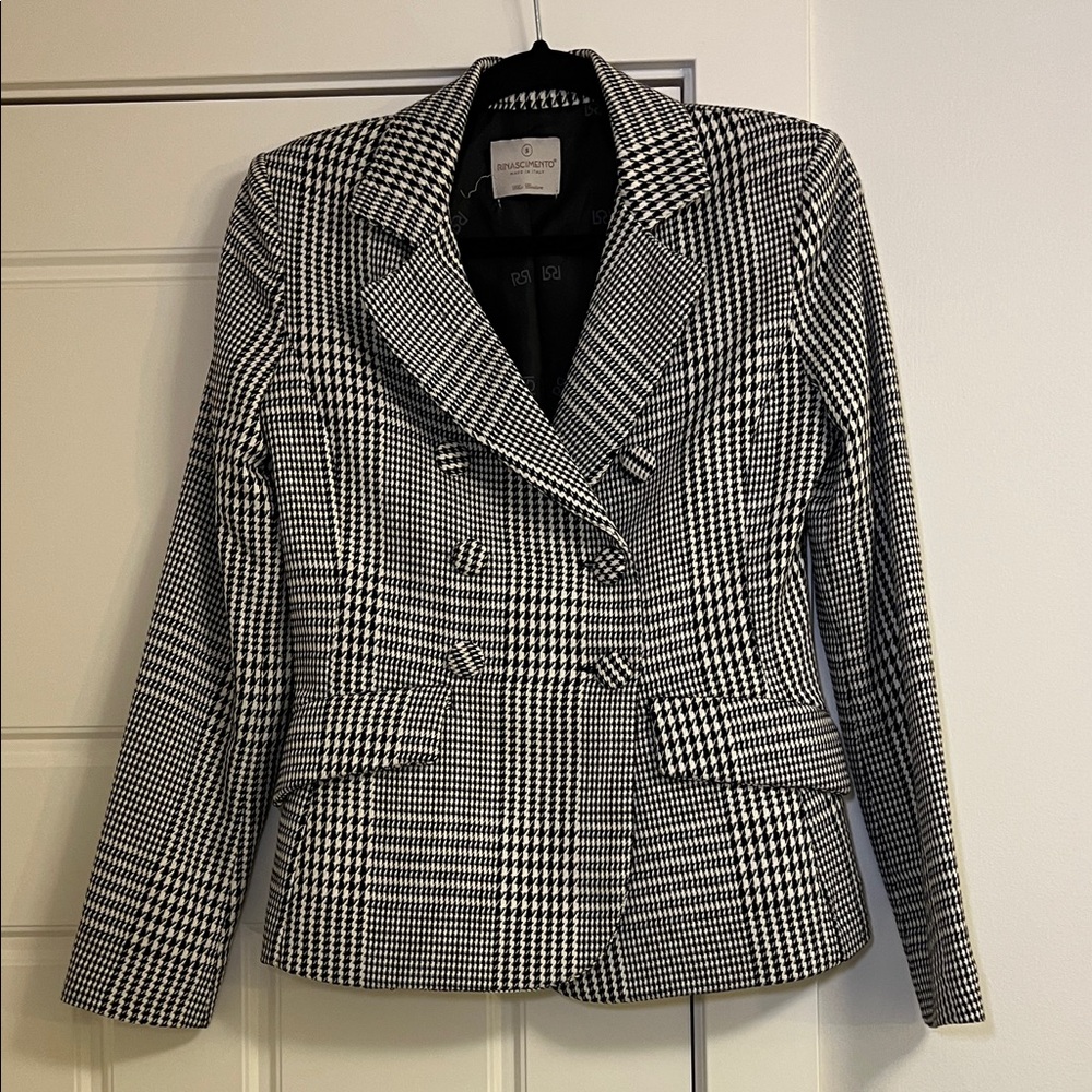Rinascimento Monochrome Checkered Blazer